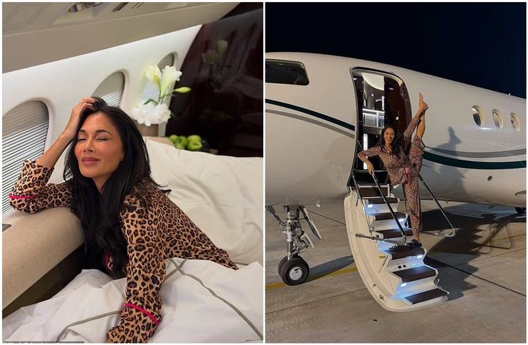 Nicole Scherzinger mahnit me fleksibilitetin, bën spagatën në aeroplanin privat